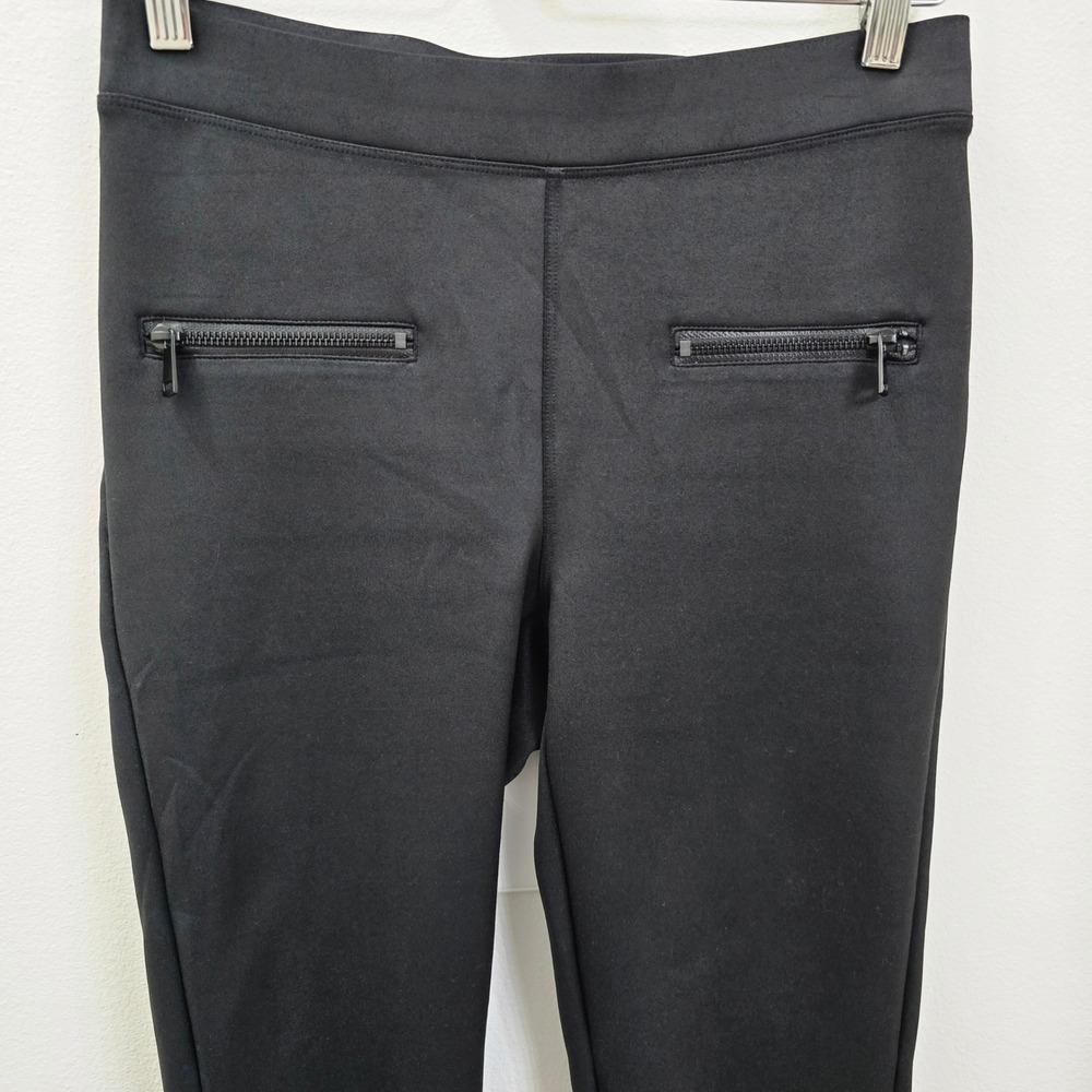 Express Womens Black Ponte Knit Leggings Skinny Zipper Pocket Size S